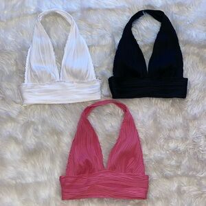 (SET OF 3) SHEIN CROPPED HALTER TOPS